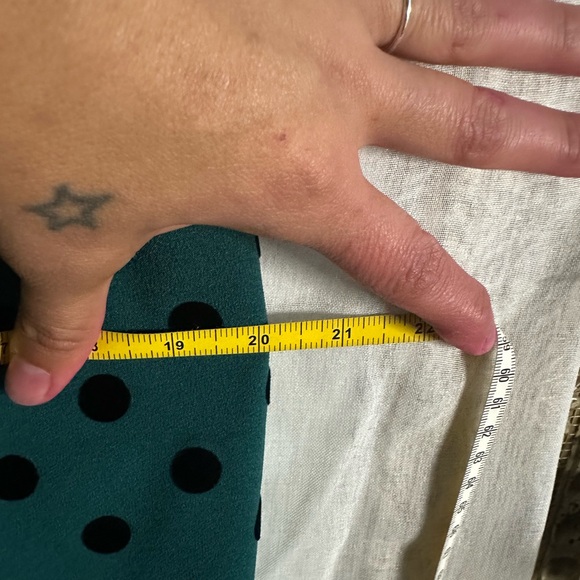 Collectif Teal and Black Polka Dot Pencil Skirt L - Picture 4 of 7